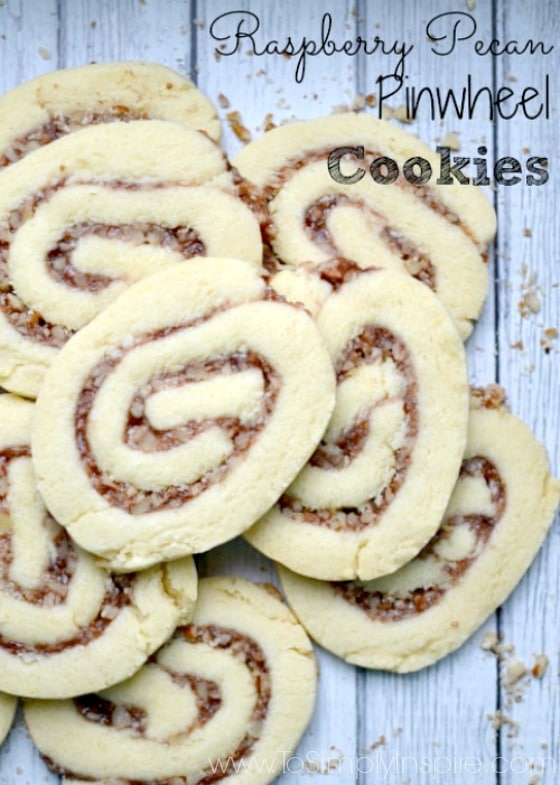 Raspberry Pecan Pinwheel Cookies