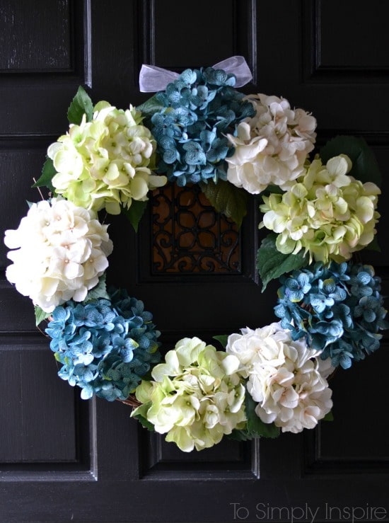 DIY Spring Wreath with Hydrangeas