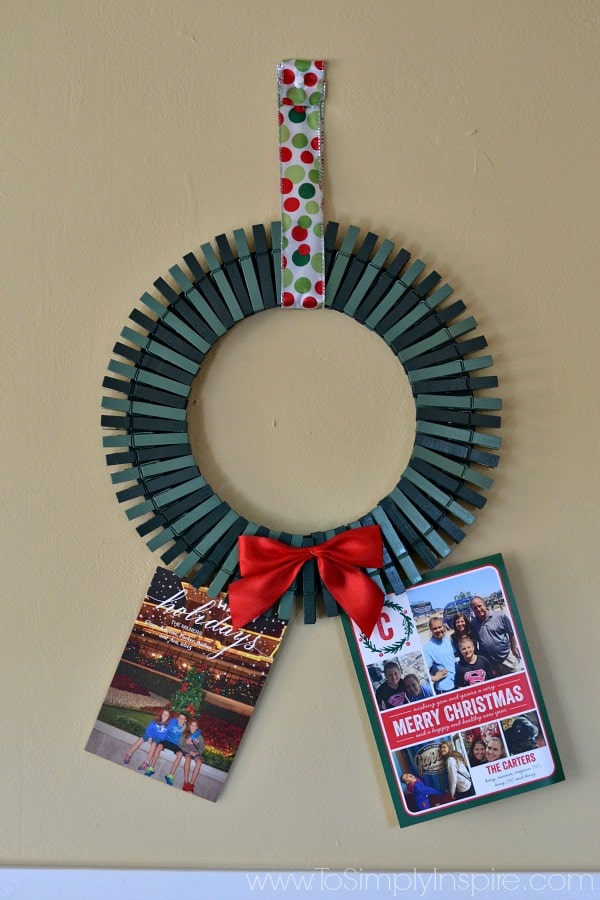 DIY Christmas Card Holder Wreath