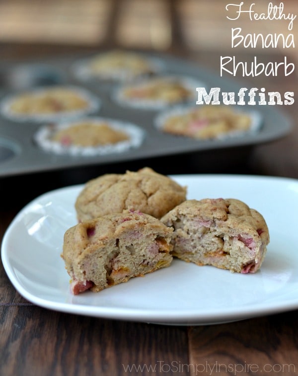 Healthy Banana Rhubarb Muffins - To Simply Inspire