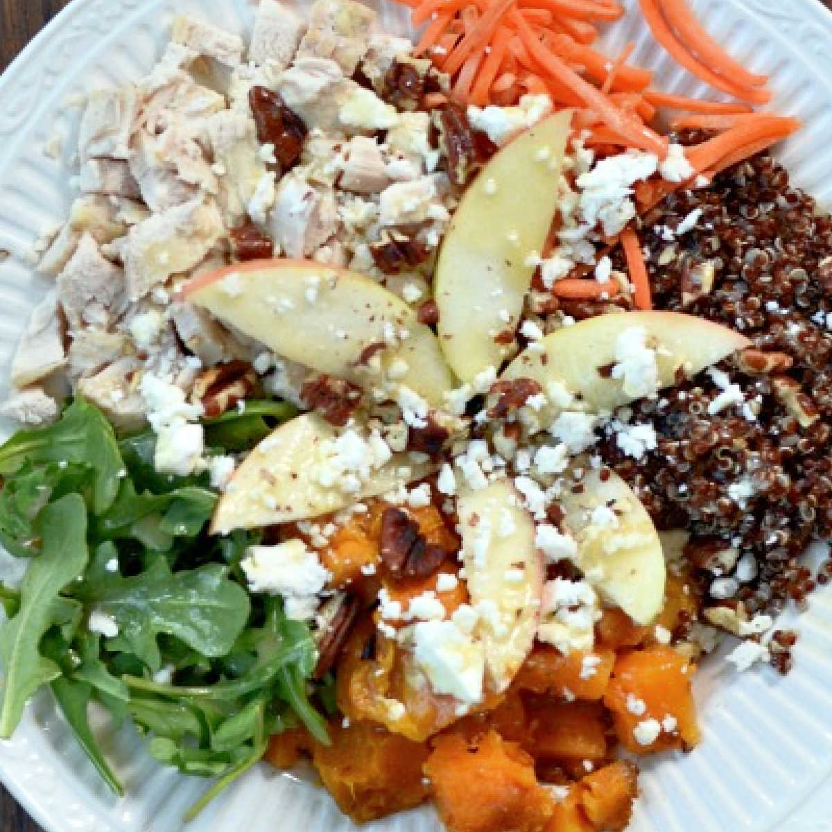 chicken sweet potato quinoa bowl