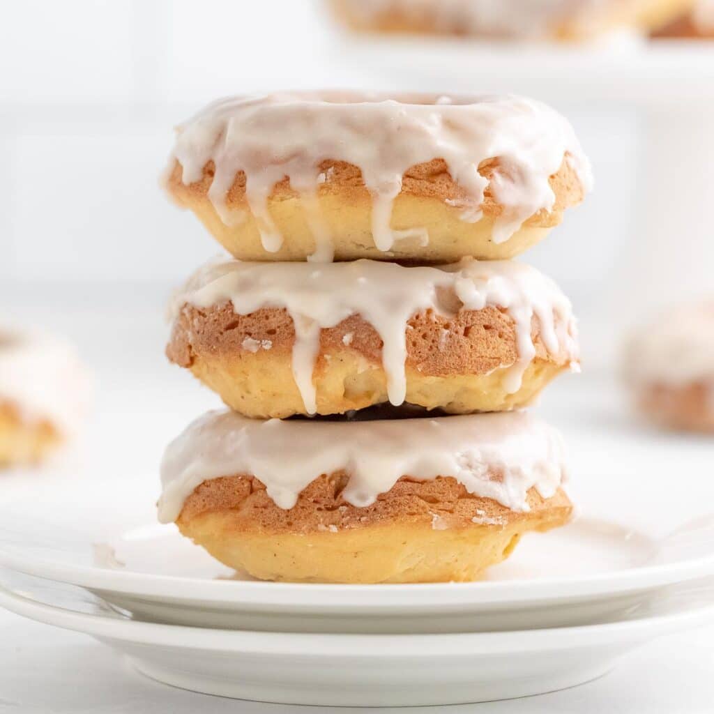 Easy Baked Glazed Vanilla Donuts