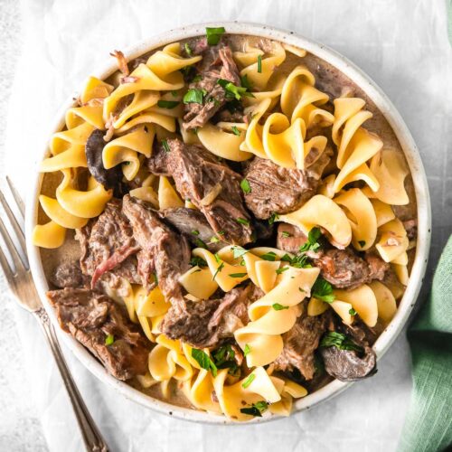 Easy Slow Cooker Beef Stroganoff