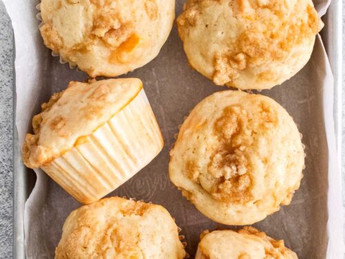 Peaches and Cream Muffins - Baker by Nature