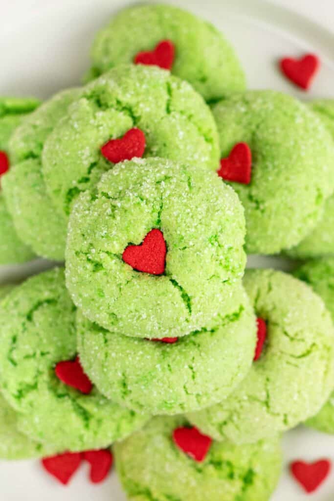 Grinch Crinkle Cookies - To Simply Inspire