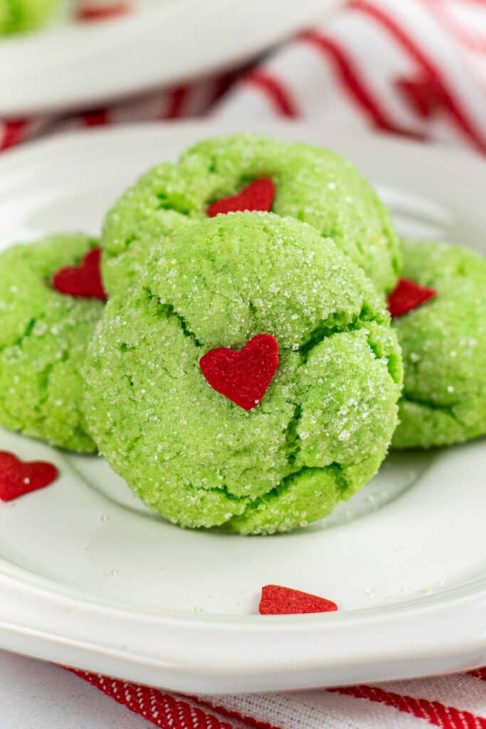 Grinch Crinkle Cookies - To Simply Inspire