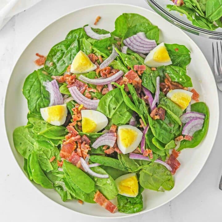 Best Spinach Salad with Warm Bacon Dressing - To Simply Inspire