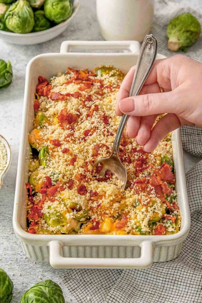 Cheesy Brussel Sprout Casserole To Simply Inspire