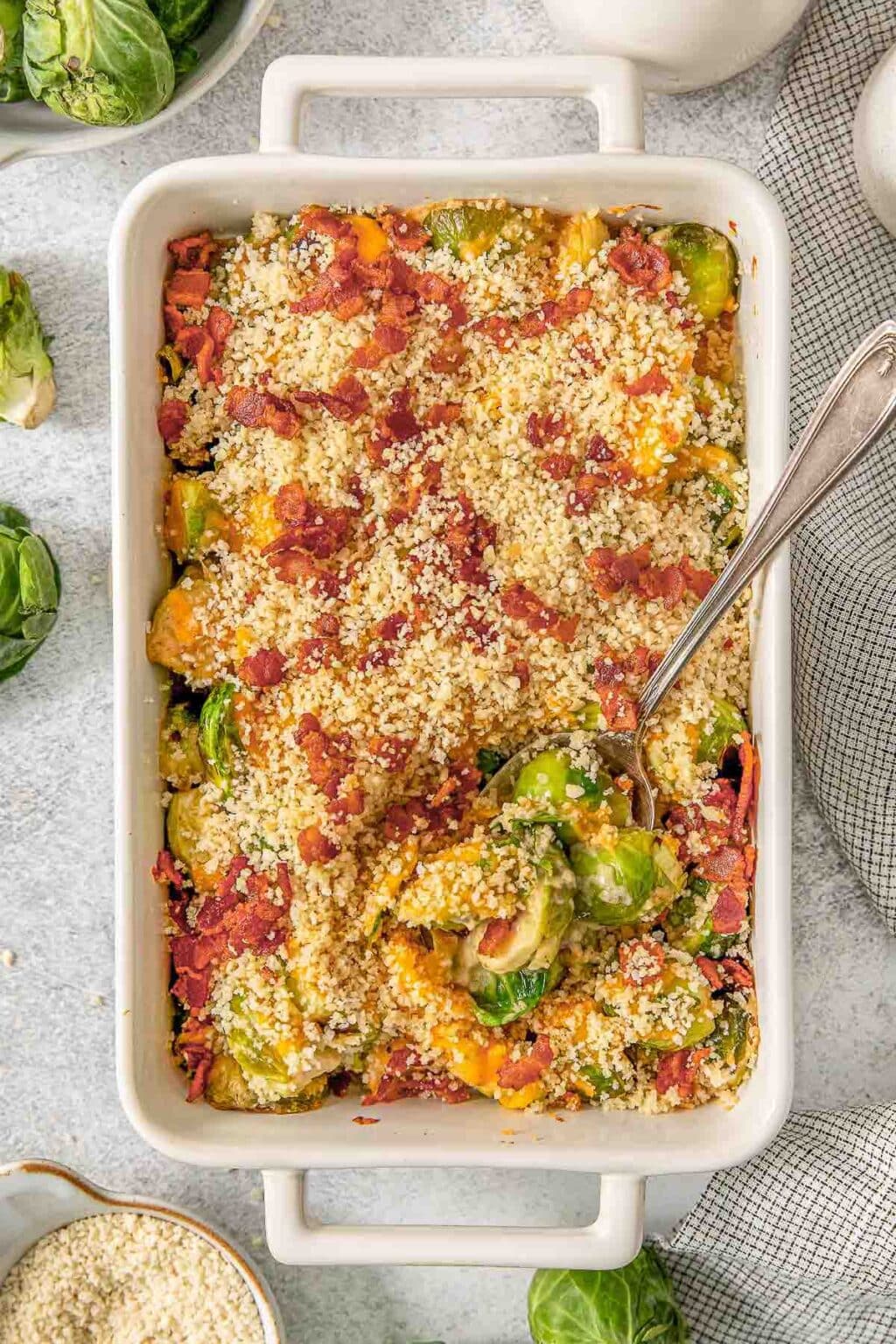 Cheesy Brussel Sprout Casserole To Simply Inspire