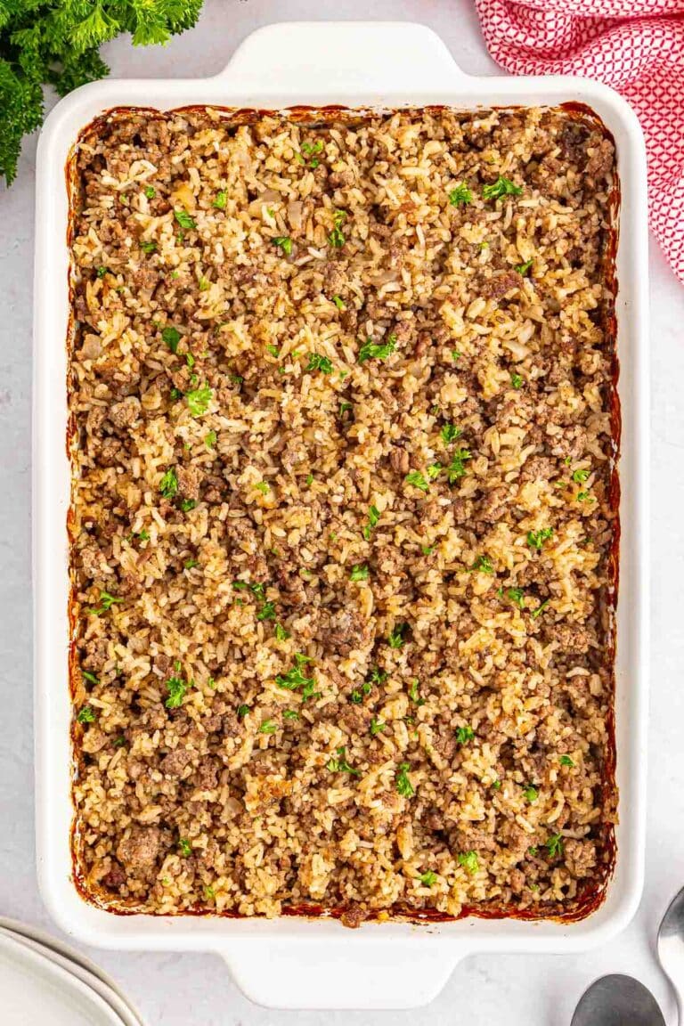 Best, Easy Hamburger Rice Casserole Recipe